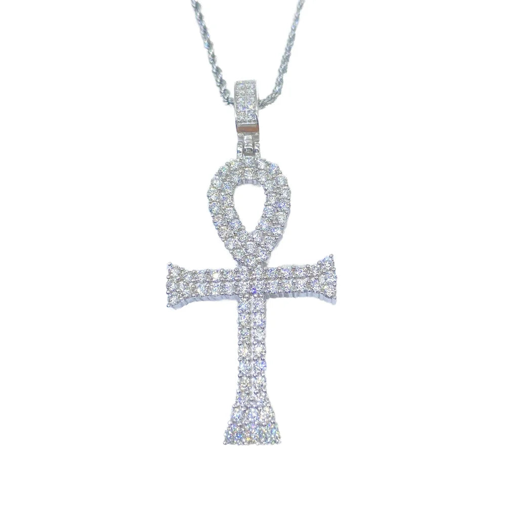 S925 Silver Moissanite Cross Pendant Hip Hop Fashion Style for Charms Jewelry