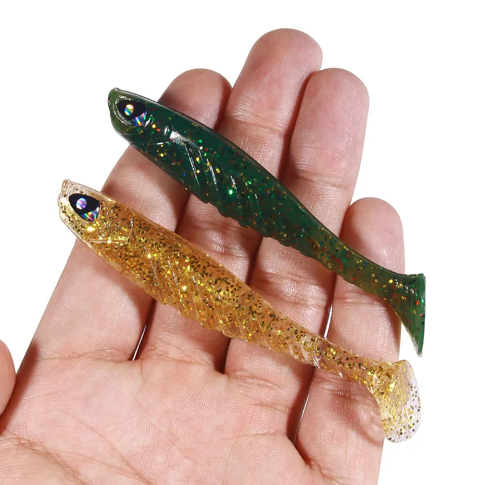 Hengjia Soft Plastic Bionic Bait 9cm Worm Grub T Tail 6 Pcs / Bag Fishing Lures Bait