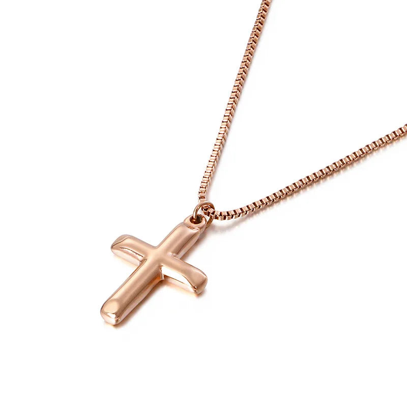 SCP204 Tiny Pretty High Quality Good Manufactures Steel Surgical Jewelry Vintage Women Pendants Small Cross Fine Necklace MegaBDM