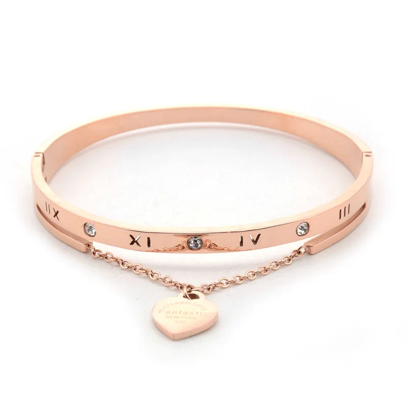 BMZ 2025 Women's Forest Series Stainless Steel Bracelet Rhodium and Gold Plated for Students and Parties Gift Idea
