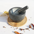 Granite Stone Garlic Pounder Grinder Mortar and Pestle Set for Kitchen