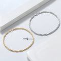 RINNTIN SB124 Wholesale Bohemia 18k Gold Plated Beads Chain Bracelets 925 Sterling Silver Bracelet Beaded Stretch Bracelet