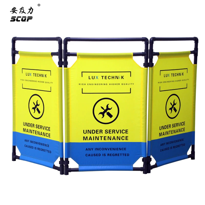 Portable Stainless Steel Straight Construction Safety Barricade Yellow Easily Assembled Outdoor Security Traffic Barrier Roadway