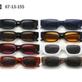 Retro Women's Fashion Square Sunglasses Small Narrow Rectangle Frame Various Colors-White Green Yellow Blue Pink UV400 Lenses PC