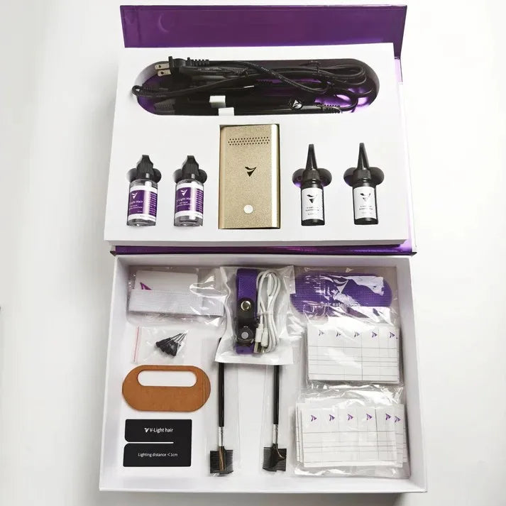 UV Hair Extension Glue Kit V Light Hair Extension Machine Tool Kit