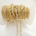 High Color Preservation 18k Gold Plate Brass Twist Chain Twisted Together Gold Necklace Chain for Jewelry Making