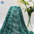 Luxury Multi Color 4 Way Stretch Polyester Spandex Big Wave Design 3MM Sequin Embroidered Mesh Fabric for Dress