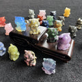 Natural Crystal Carved Mini Tiger Yellow Duck Penguin for Gift