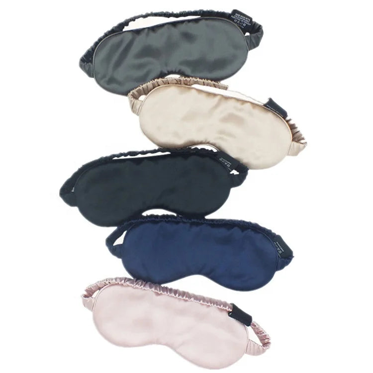 Luxury 22 Momme 100% Mulberry Natural Silk Logo Custom Light Block Out Blocking Blindfold Sleeping Eye Cover Eyemask Eye Masks