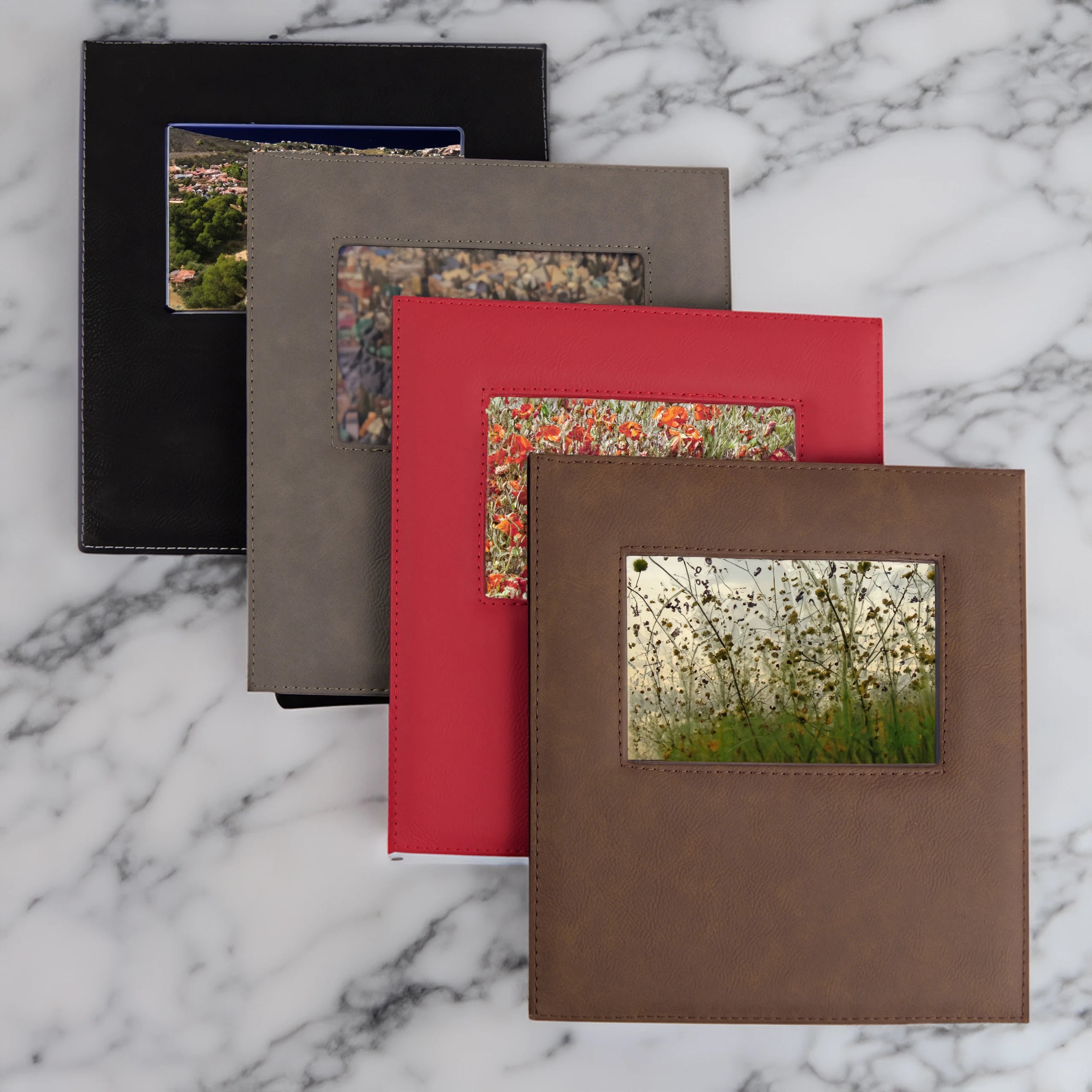 Wholesale Laser Engraved Pu Leather Picture Frame Custom Blank Laserable Leatherette Photo Frame for Wedding Gift