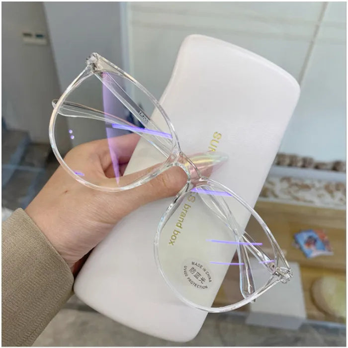 Transparent Computer Anti Blue Light Square Blocking Optical Eyeglasses Frame