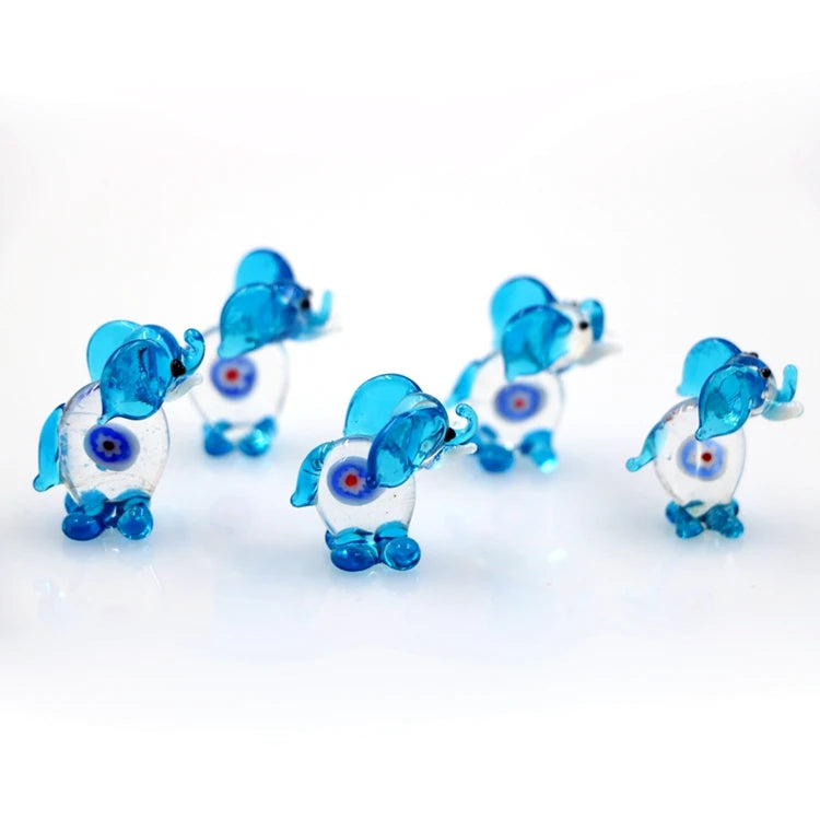 Miniature Millefiori Murano Lampwork Glass Elephant Figurine
