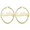 Fashion Hoop Rich Sizes Stainless Steel Custom Name Earrings Personalised Jewelry