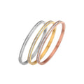 4MM Bangle Bracelet Dainty Stainless Steel Cubic Zirconia Stone Bracelet for Women