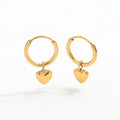 Fenny 18K PVD Plated Wholesale Waterproof&Tarnish Free Hollow Love Heart Stainless Steel Huggie Earring for Women