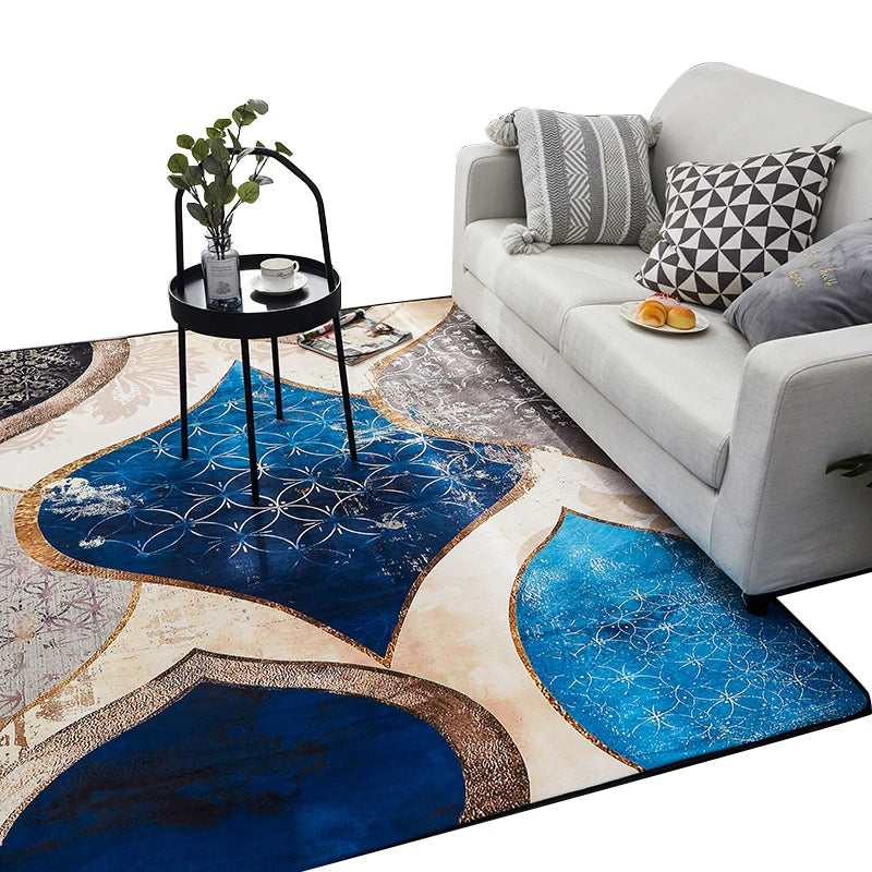 Simple Nordic Rectangle Ultra Soft Velvet Area Rugs Fluffy Carpets for Living Room Alfombras