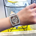 Factory-Direct Sale of Stylish Ladies' Square-Shape Quartz Watches Exquisite Alloy Case and Glass Dial Window for Gifts