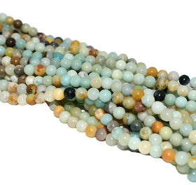 100% Natural Amazonite Stone Beads 4/6/8/10/12mm Loose Beads in Blue/Green for Bracelets Jewelry Making Factory Wholesale Price