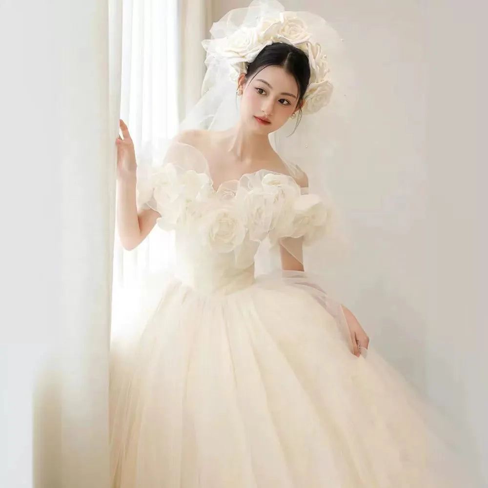 Guangzhou Auyan French Light Wedding Dress Main Yarn High-grade Texture Bride Gown Wedding Dress Autotest K001