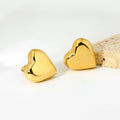 New 19mm Heart Stud Earrings Stainless Steel Bright Smooth Metal Waterproof Charm Lovely Stud Earrings for Women