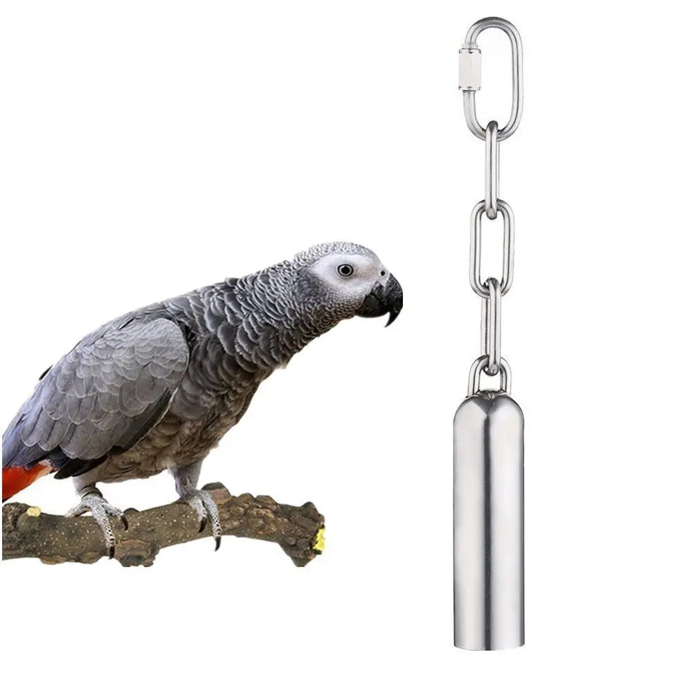 Wholesale Funny Stainless Steel Chain Bell  Foraging Bird Bell Toy Accessories