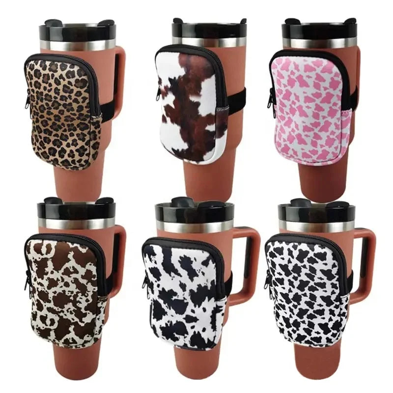 Tumbler Gym Accessories for Women Water Bottle Pouch Insulated Tumbler Reusable Vacuum Travel Mug With Handle Lid and Straws
