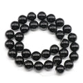 Diy Natural Stone Beads Color Black Agate Smooth Round Gemstone Loose Beads for Jewelry Making