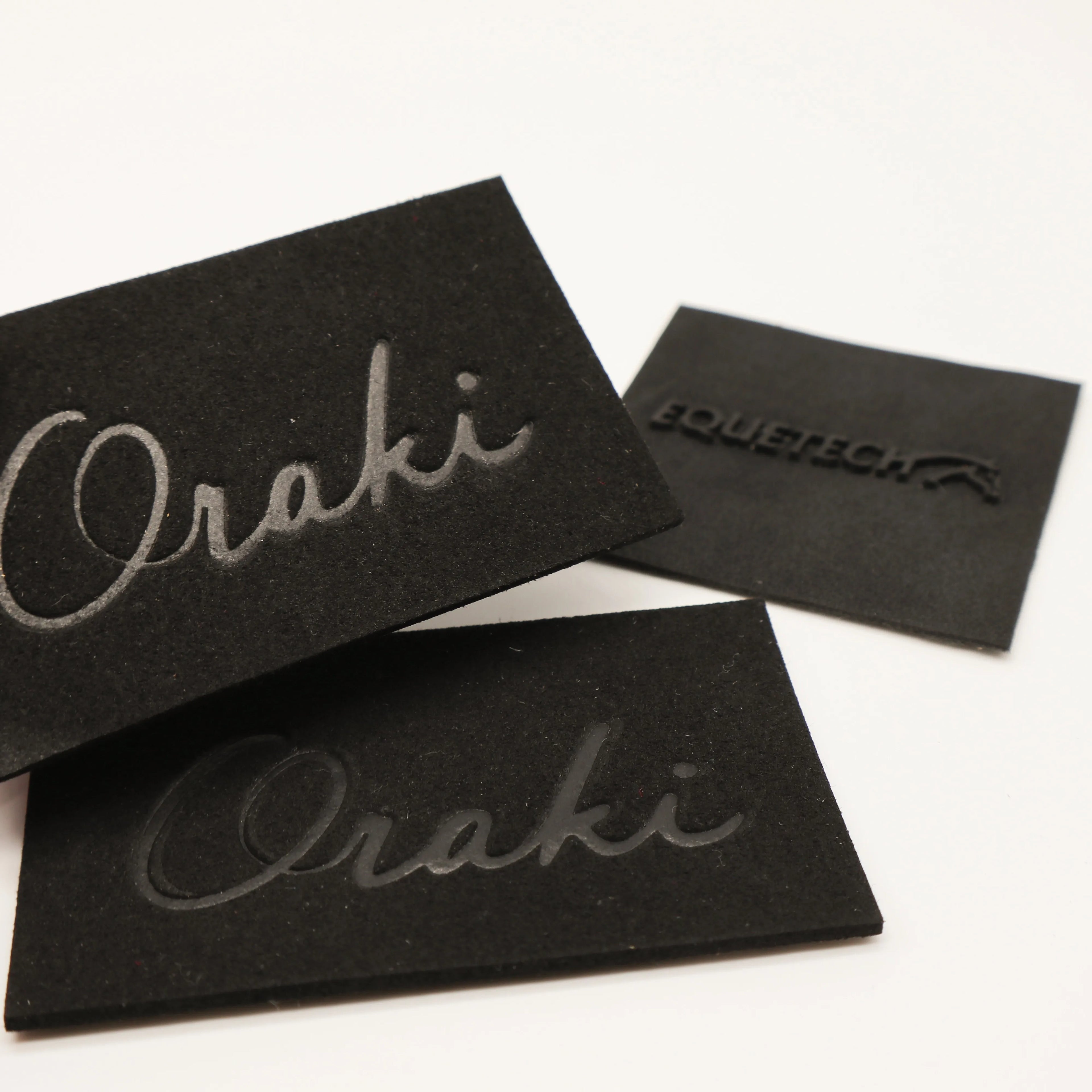 Custom Embossed Logo Jeans Leather Patches Suede Iron on Leather Labels Patches for Garment