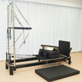 Fitness Half Black Studio Gym Pilates Reformer White Aluminum Reformer with Tower