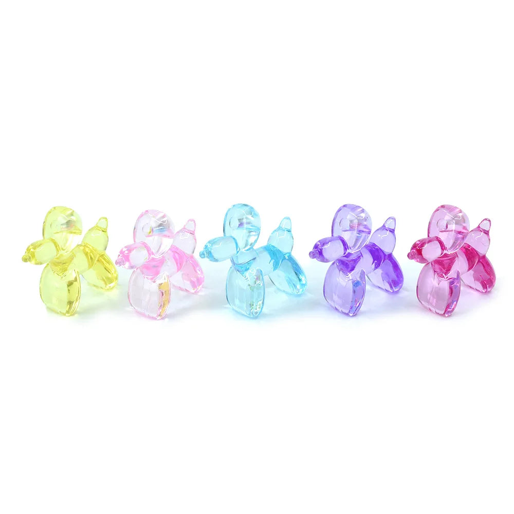 3D Newest Cute Acrylic Multicolor Balloon Dog Charms for DIY Handmade Making Earring Necklace Keychain Pendants Decorate Jewelry