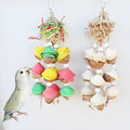 Wholesale Eco-Friendly Natural Fruit Rattan Woven Paper Bite Relief Supplies Cross-Border Bird Toy Plush Wood Flower String