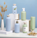 Stock 200ml 300ml 500ml Eco-friendly HDPE Biodegradable Luxury Shampoo Lotion Bottle with Pump Green Clamshell Body OEM/ODM