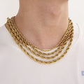 Hiphop Stackable Necklace Accessories Non Tarnish Stainless Steel Necklace Multi-size Twist Chain Necklace Gifts for Women Men
