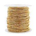 5meters/Roll New Models Curb Chain Jewelry Necklace Stainless Steel Silver 18K Gold Plated Curb Link Chain Selling by Meter
