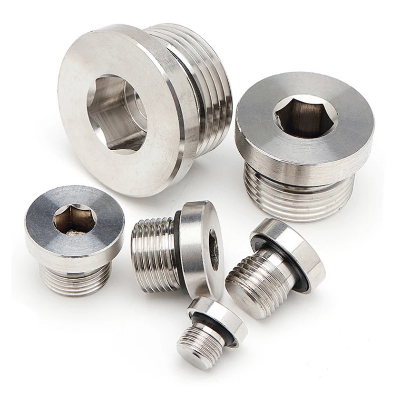 4ON-02 American SAE-02 Steel External Thread 5/16x24UNF Hexagon Socket Plug Zinc Finish White Color O-ring Sealing Hydraulic