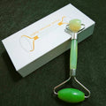 DIY Gemstones Customized Label Double Head Xiuyan Jade Roller Message Tool Anti-aging Original Green Face Roller
