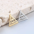 Stainless Steel Fine Polished Triangle Shape Eye Charm Pendant DIY Waterproof Charm Jewelry