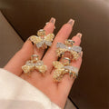 Luxury Crystal Mermaid Butterfly Hair Accessories Small Metal Bow Hair Clips for Women Rhinestone Cute Little Hair Claws
