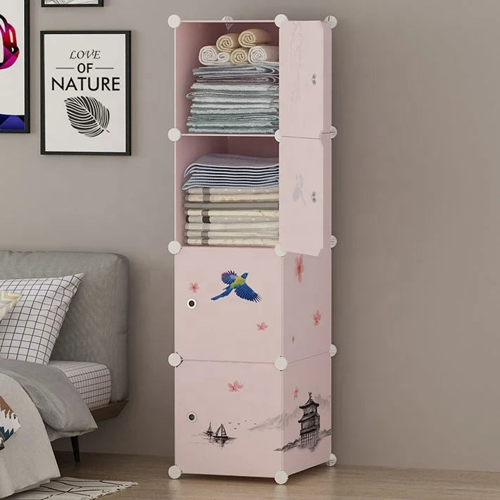 Promotion High Quality Modern Plastic Kids Toy Wardrobe Storage Rack for Bedroom Living Room Extendable Portable