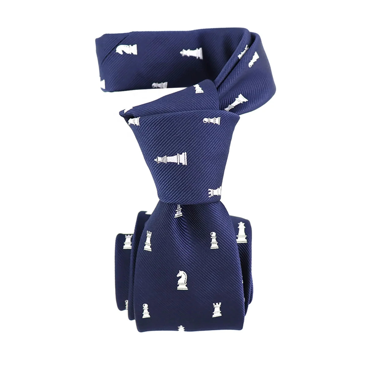 China Supplier Morden Chess Necktie 6cm Game Pieces Mens Premium 100% Silk Custom Woven Luxury Slim Skinny Ties Chess Neckties