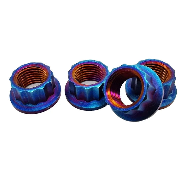 Titanium Flat Head 12 Point Flange Nut Supplier Production M6-M10 Automotive