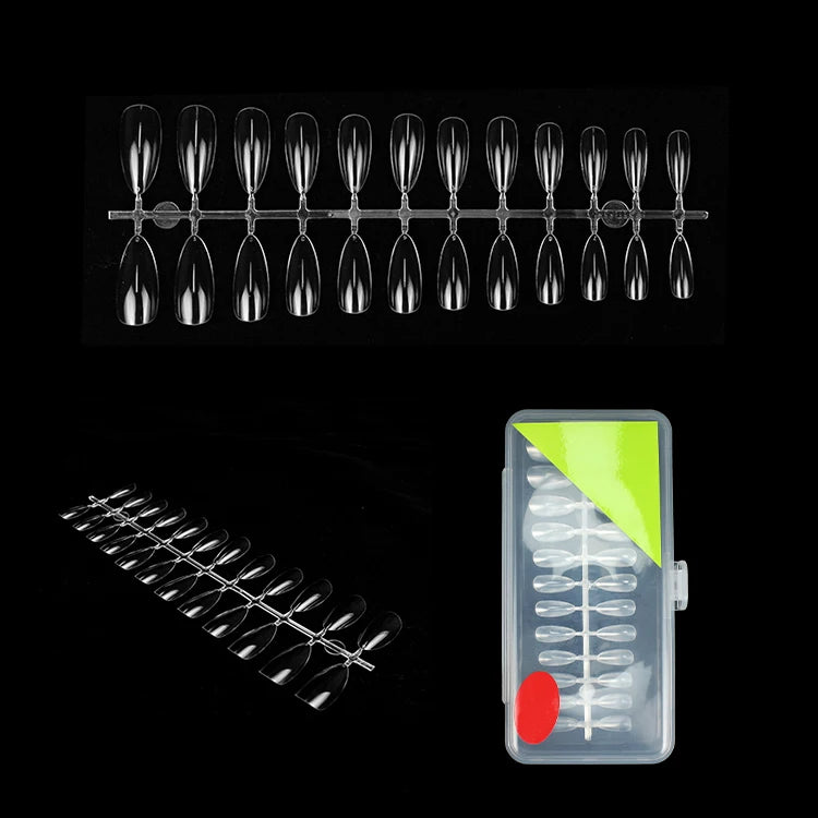 Private Label Clear Almond False Nails Nail Tips Extension Short Press on Nails