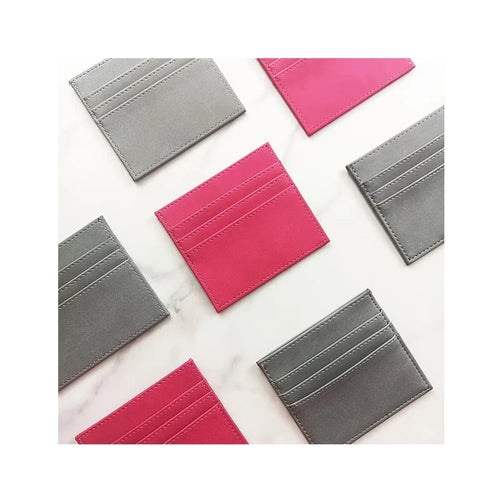 0.3 cm Thick Comfortable pink Gray Anti slip Double Faces Multi Layers 7 Pockets Women Men Card Holder Stationery Accessories