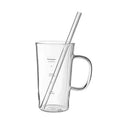 Classical Handmade Borosilicate Stirring Rod Round Tall clear Glass Straw Cup