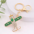 Factory Price Airplane Keychain Diamond Metal Key Ring School Supplies Car Bag Phone Accessories Key Chain 3D Keyring