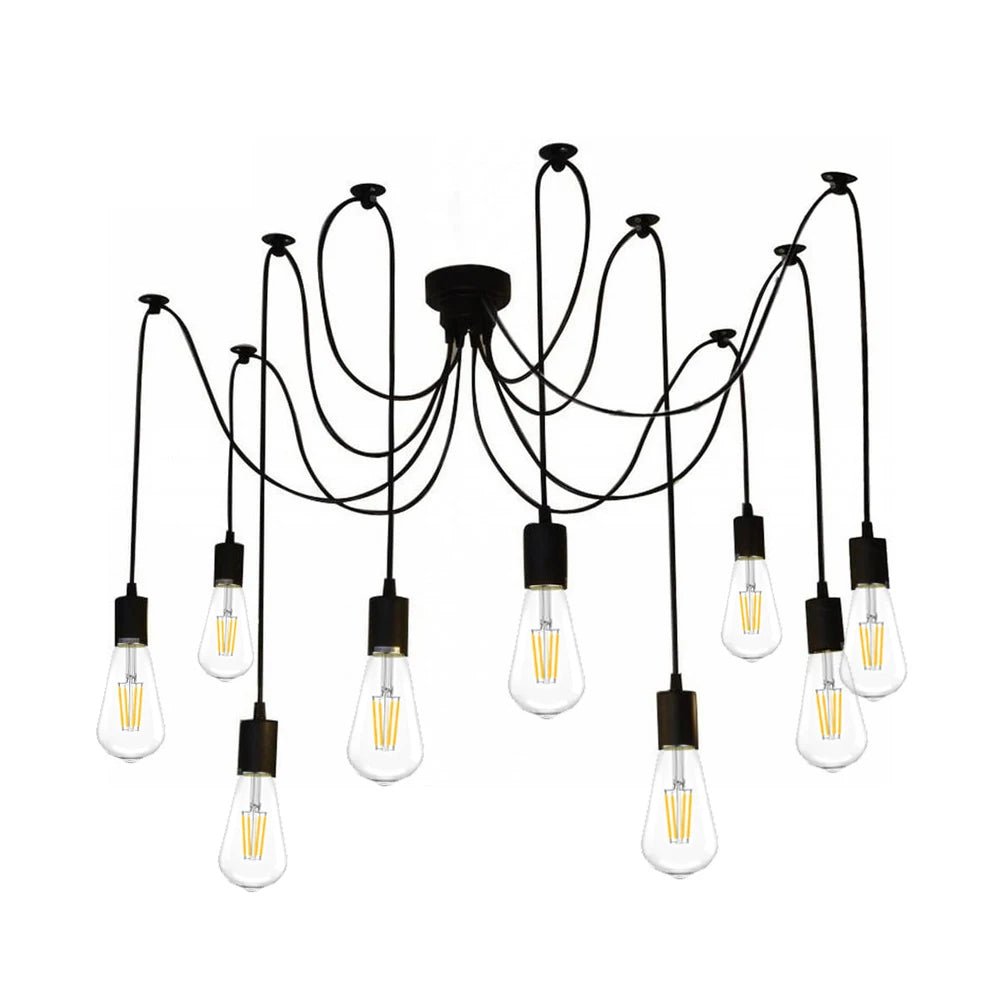 8Leds Retro Chandelier Vintage Light E27 85-265V 4W ST64 Bulb Pendent Light Lampara Cafe Dining Office Bar Decoration