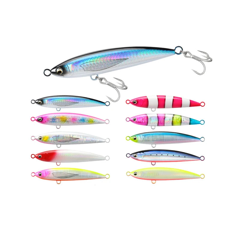Newbility 160mm 60g 3D Lure Eyes Floating Pencil Lure Artificial Swim Bait Topwater Sea Bass Pike Hard Body Fishing Lure