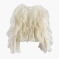 Female Fashion Style Clothing 2025 New Women O Neck Lantern Sleeve Loose Pullover Summer Blouse Ruffles Shirts