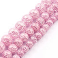 Wholesale 6/8/10MM Light Purple Cracked Quartz Crystal Stone round Beads for DIY Bracelet Necklace MegaBDM