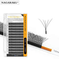 NAGARAKU 5D W Shape Hand Waved Premade Fans Eyelash Extensions Full 4D Lashes Natural Soft Light Individual Matte Dense Makeup